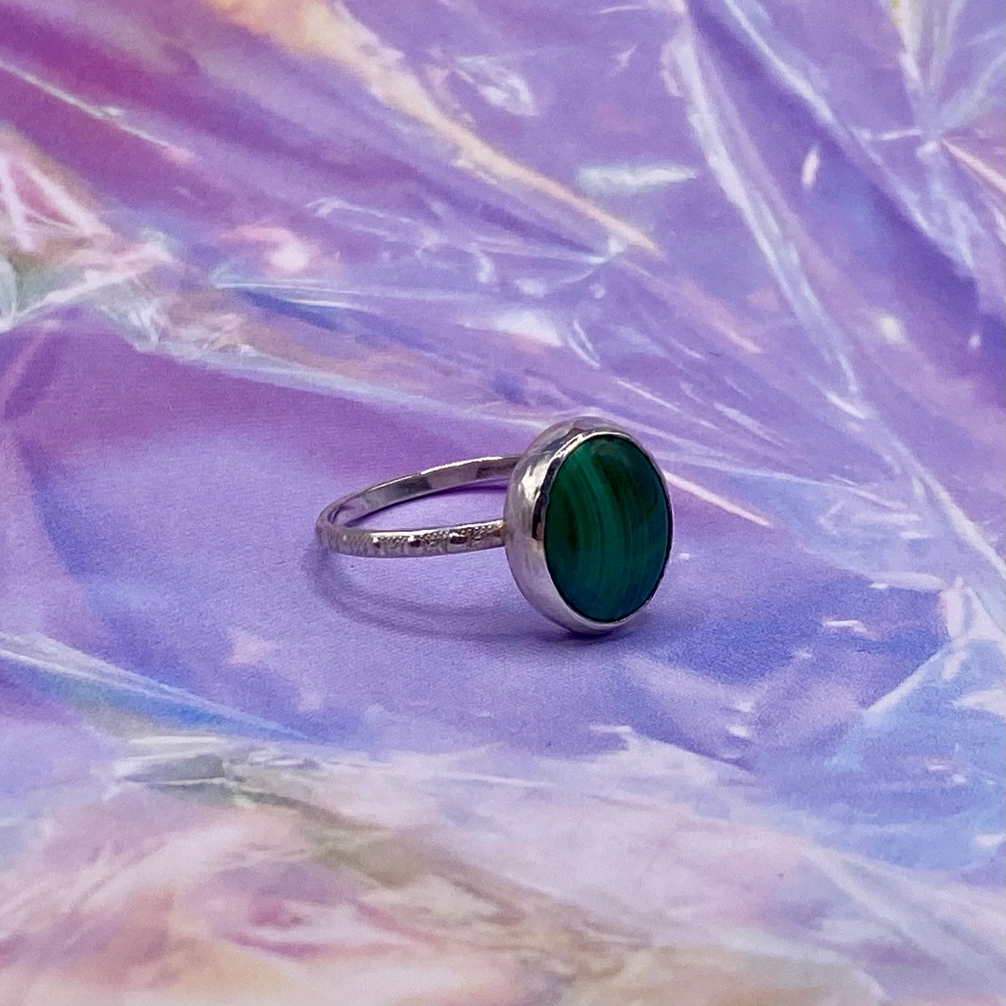Malachite Dainty Patterned Band Ring